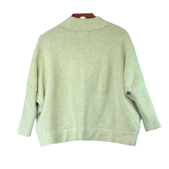 Gently Worn Lime ANTHROPOLOGIE Wide V-Neck Sweater Size XS (BB0816) - Picture 2 of 2